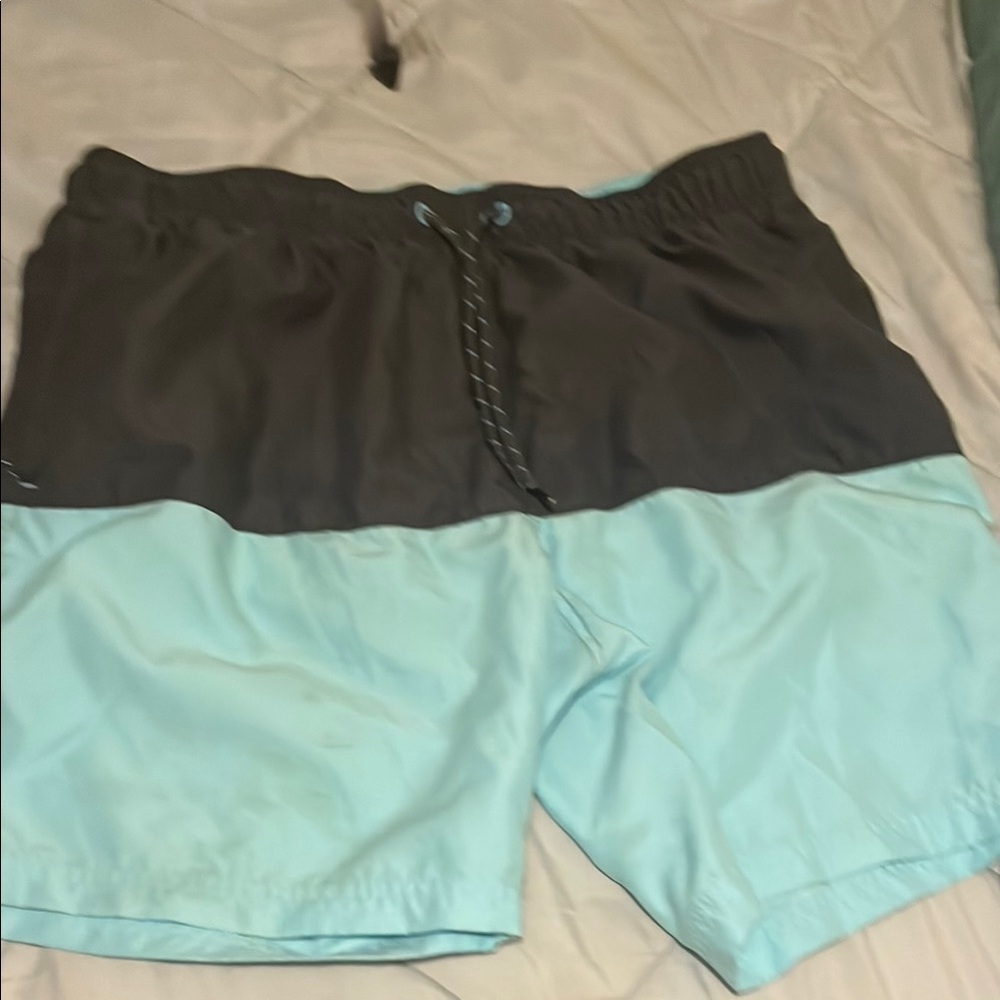 Two-Tone Black and Blue Women's Shorts